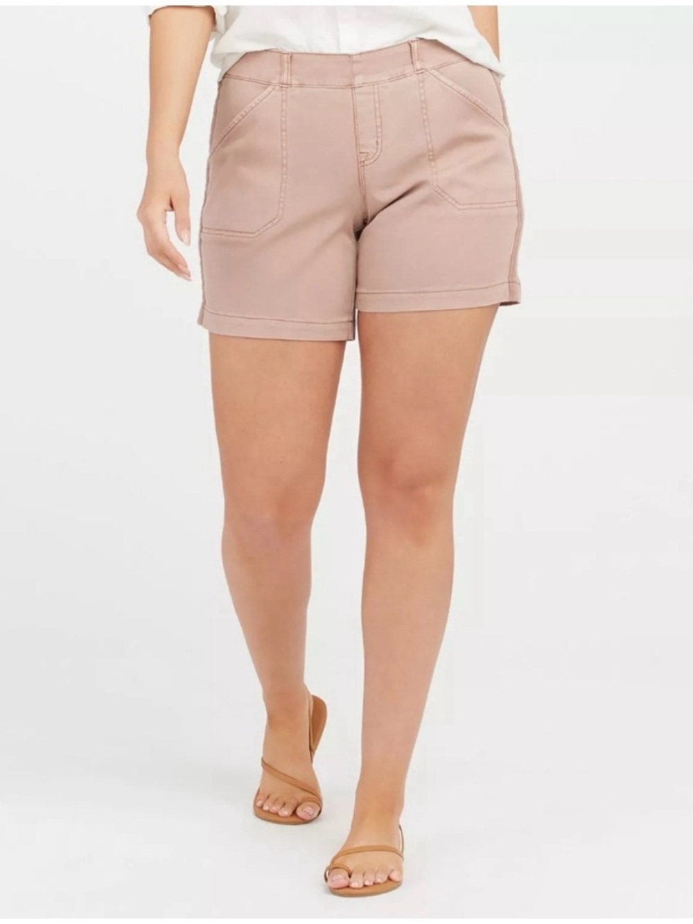 Spanx Mauve Stretch Twill 6" Utility Shorts , sz : 3X